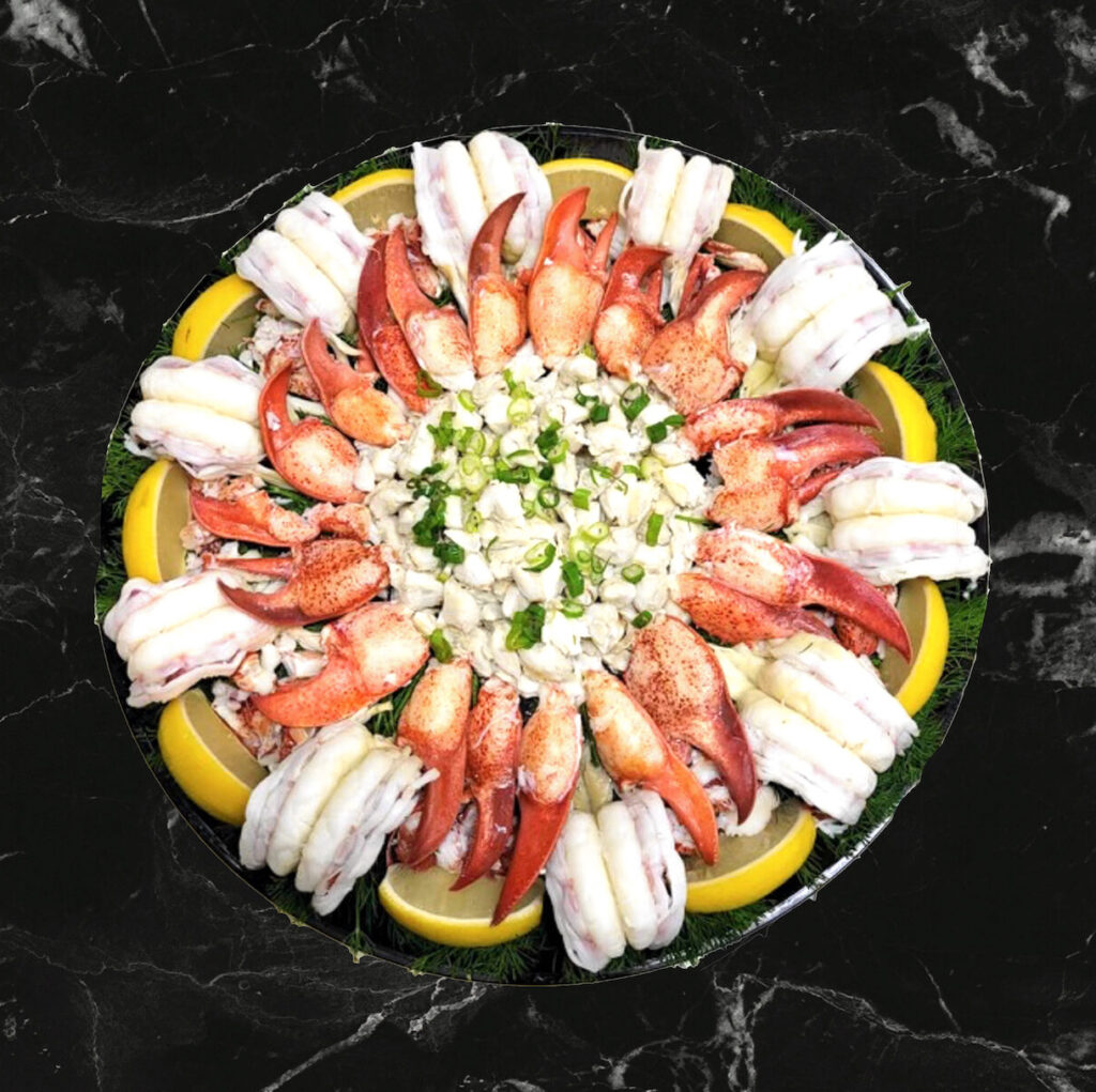 Lobster and shrimp platter by Fish Tales Gourmet Seafood Market